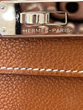 Pre Loved Hermes Kelly Depeches 25 pouch in Gold Leather with Palladium Hardware