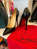 Christian Louboutin 130 Black Patent Heels UK 8