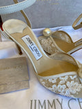 Pre Loved Jimmy Choo Ceam Lace & Pearl UK 4.5