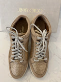 Pre Loved Jimmy Choo Nude Glitter Trainers UK8 (excellent)