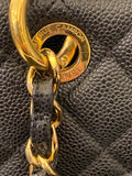 Pre Loved Chanel GST Grand Shopper Tote in Black Caviar Leather