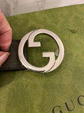 Pre Loved Gucci Olive Green GG Interlocking Buckle Belt 95cm (New) **reserved**
