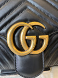 Gucci GG Large Marmont Matelasse Shoulder Bag in Black