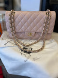 Pre Loved Chanel Classic Flap Bag in Powder Pink Caviar Leather (excellent)