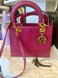 Pre Loved Christian Dior Diorissimo Tote Bag in deep cerise pink