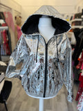 Pre Loved Gucci GG Metallic Bomber Jacket U.K.8 oversized (excellent)