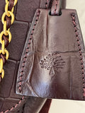 Pre Loved Mulberry Medium Lily in Oxblood Embossed Leather