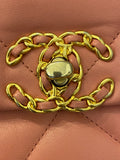 Pre Loved Chanel 19 in Pink Quilted Lambskin Leather - Excellent