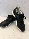 Pre Loved Gents Chanel Black Logo Leather Trainers Size UK 8.5