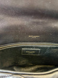Pre Loved Saint Laurent Sade Puffy Envelope Clutch in Black Leather