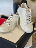 Pre Loved Gucci Ace Lips embroidered sneakers in white UK4