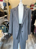 Pre-Loved Sandro Wool Trouser Suit, Crystal Accents, Small (new)