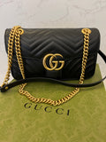 Pre Loved Gucci Marmont Shoulder Bag in Black