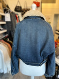 Pre Loved Prada Denim & Faux Shearling Jacket UK8