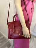 Pre Loved Alexander McQueen Heroine Red Croc Handbag