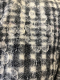 Pre Loved Chanel Grey & White Check Camellia Coat size FR42 UK 14