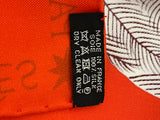 Pre Loved Hermes Zebra Pegasus Limited Silk Scarf in Orange & Dark Brown 90cm (New)