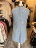 Pre Loved Self Portrait Blue Boucle & Sequin Mini Dress UK 10