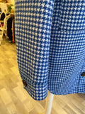 Pre Loved Rails Connie Cobalt Blue Houndstooth Shirt /Jacket size XS oversized