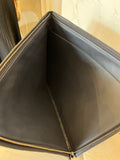 Pre Loved Bottega Veneta Large Intrecciato Pouch in Dark Navy Leather (excellent)
