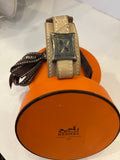Hermes Artemis Touareg Cuff in Beige Leather Dark Pewter Hardware