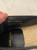 Pre Loved Saint Laurent Black Leather Stars Espadrilles UK 6 (NEW)