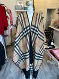 Burberry Reversible Nova Check Cashmere Long Cape