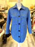 Pre Loved Rails Connie Cobalt Blue Houndstooth Shirt /Jacket size XS oversized