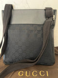 Pre Loved Gucci Black Monogram Canvas Messenger Bag