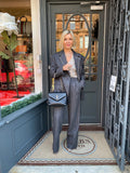 Sandro Wool Trouser Suit, Crystal Accents, Small