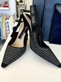 Christian Dior Black & Crystal J'Adior Slingback Pumps UK 4.5
