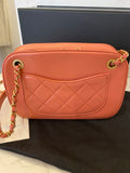 Pre Loved Chanel Lambskin Camera Bag in Dusky Pink - Excellent SALE