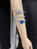 Pre Loved Chanel Ruthenium & Blue Crystal Star Bracelet 2022 collection by Virginie Viard (as new)
