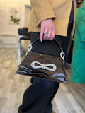 Mach and Mach Samantha Crystal Bow Black Patent Bag
