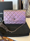 Chanel Wallet on Chain in Iridescent Purple Leather