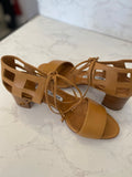 Pre Loved Manolo Blahnik Tan Lace Up Sandals UK 4 (excellent)