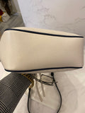 Pre Loved Gucci GG Marmont Bamboo Top Handle Handbag in White