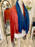 Hermes Cashmere & Silk Ombre Shawl in Rust & Blue