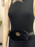 Pre Loved Gucci Marmont Black Velvet Bumbag