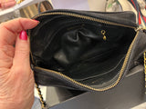 Chanel Vintage Quilted Suede Crossbody Bag in Black