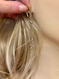 Pre Loved Alexander McQueen Gold Tone & Diamante Skull Drop Earrings - Excellent