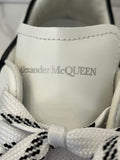 Pre Loved Alexander McQueen Oversized White Trainers with Black Accents UK 6.5