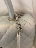 Pre Loved Chanel Coco Top Handle Bag in Iridescent Caviar Leather (Pristine)