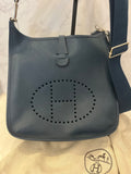 Pre Loved Hermes Evelyn in Dark Teal with Palladium Hardware