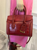 Pre Loved Alexander McQueen Heroine Red Croc Handbag