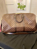 Pre Loved Louis Vuitton Vintage Damier Ebene Bandolier Keepall 55