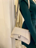 Pre Loved Balenciaga Hourglass Shoulder Bag in Cold Beige Leather