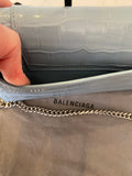 Pre Loved Balenciaga Hourglass Clutch on Chain in Blue (excellent)