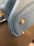 Pre Loved Hermes Bolide in Blue Jean Leather with Palladium Hardware