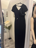 Pre Loved Gianni Versace Navy Silk Maxi Dress with Cut-Outs size 38 UK 6 (Excellent)